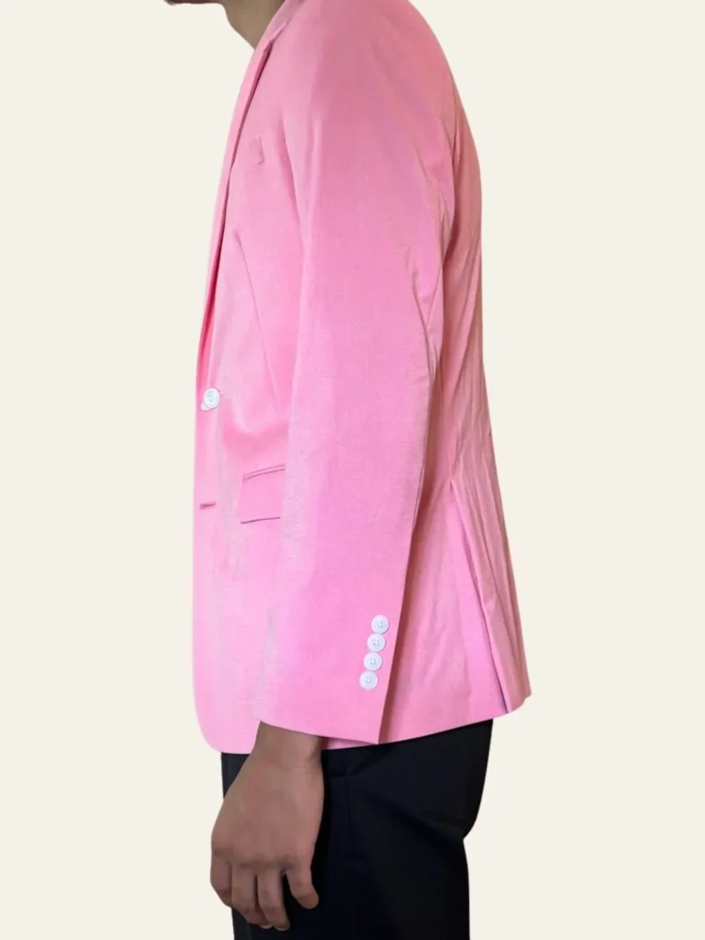 Modern Slim Fit Pastel Pink Two-Button Blazer Suit Jacket 38 R